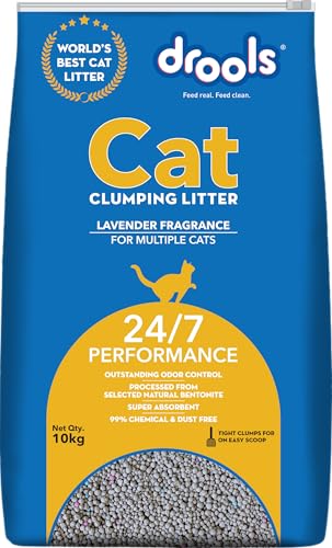 Drools Cat Litter for Multiple Breeds 10kg | Lavender Fragrance | Pet & People Friendly | Long Lasting | Super Absorbent
