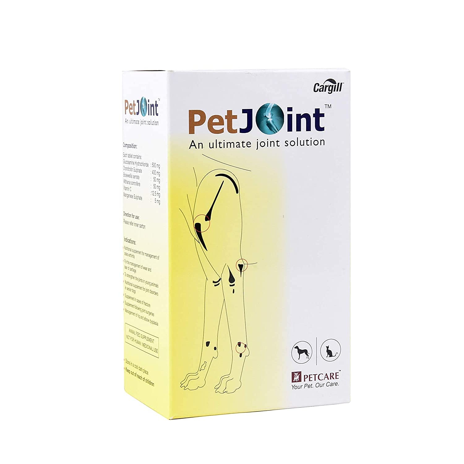 Petcare Petjoint Supplement Tablets 5 Strips Of 12 Tablets For Dog
