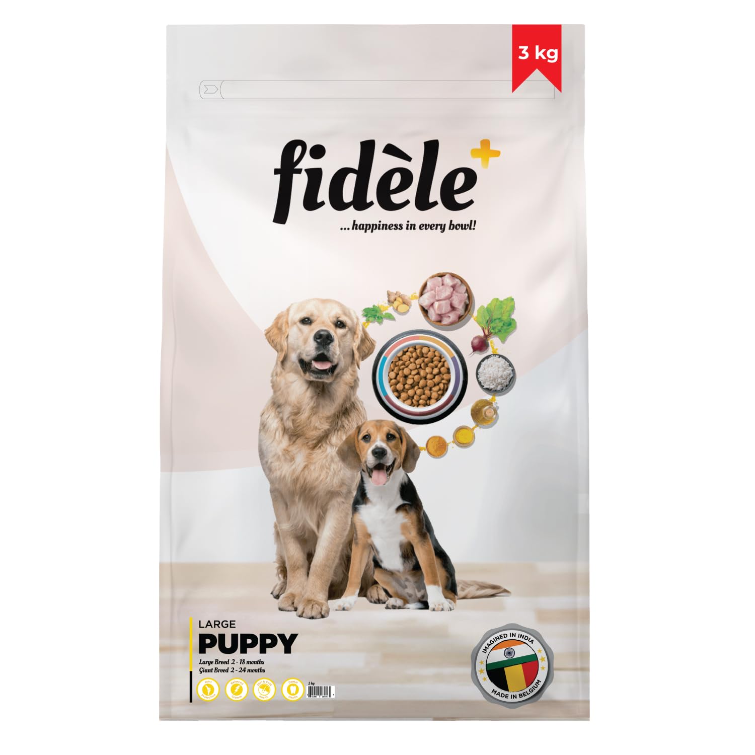 Fidele Dry Dog Food Large Puppy Chicken Flavor 3 Kg Pack Of 1