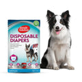 Simple Solution True Fit Disposable Dog Diapers For Female Dogs Super Absorbent Leak Proof Fur Friendly Fit Adjustable Fasteners With Wetness Indicator Comfortable Protection For All Breeds