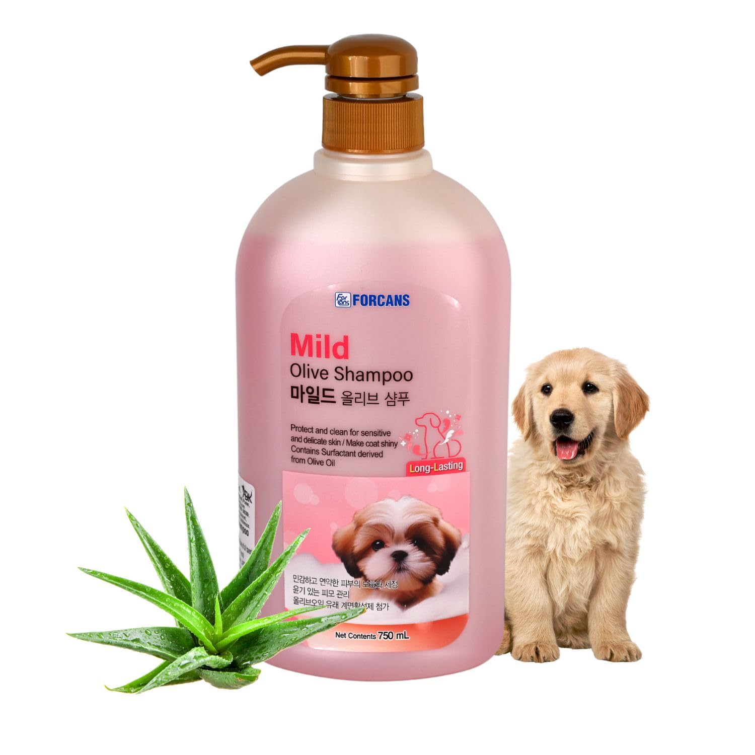 Forcans Natural Mild Olive Shampoo For Puppy And Kitten 750 Milliliter Effect Gentle To Weak And Trouble Prone Skin
