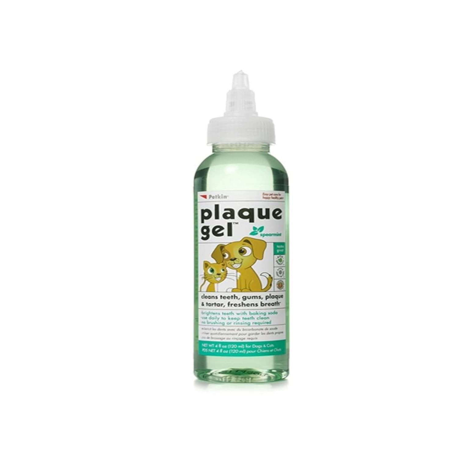 Petkin Plaque Gel Spearmint Oral Care For Dogs Easy To Use Liquid Additive Removes Plaque And Tartar Also Freshen Up Breath Keep Your Pet Mouth Clean And Fresh 120 Ml