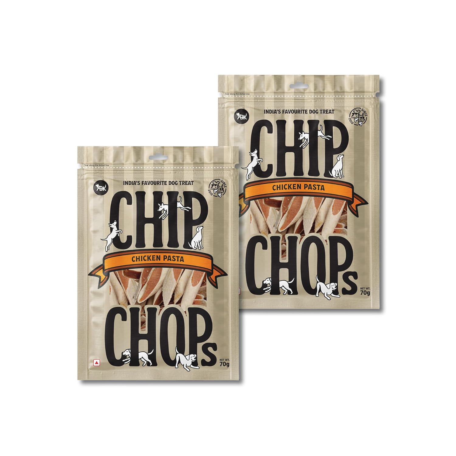 Chip Chops Chicken Pasta Dog Treat Combo Pack Healthy Easily Digestible Dog Snacks For Training Reward Protein Rich Soft Chewy Treats For All Dog Breeds Pack Of 2 X 70gm