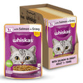 Whiskas Adult 1 Years Wet Cat Food Salmon In Gravy 80 G Pack Of 14 Hydrating Food Made With Real Fish 100 Complete Balanced Nutrition For Adult Cats