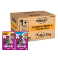 Whiskas Adult 1 Year Wet Cat Food Tuna In Jelly 24 Pouches 24 X 85g Chicken In Gravy 24 Pouches 24 X 85g 1 Count