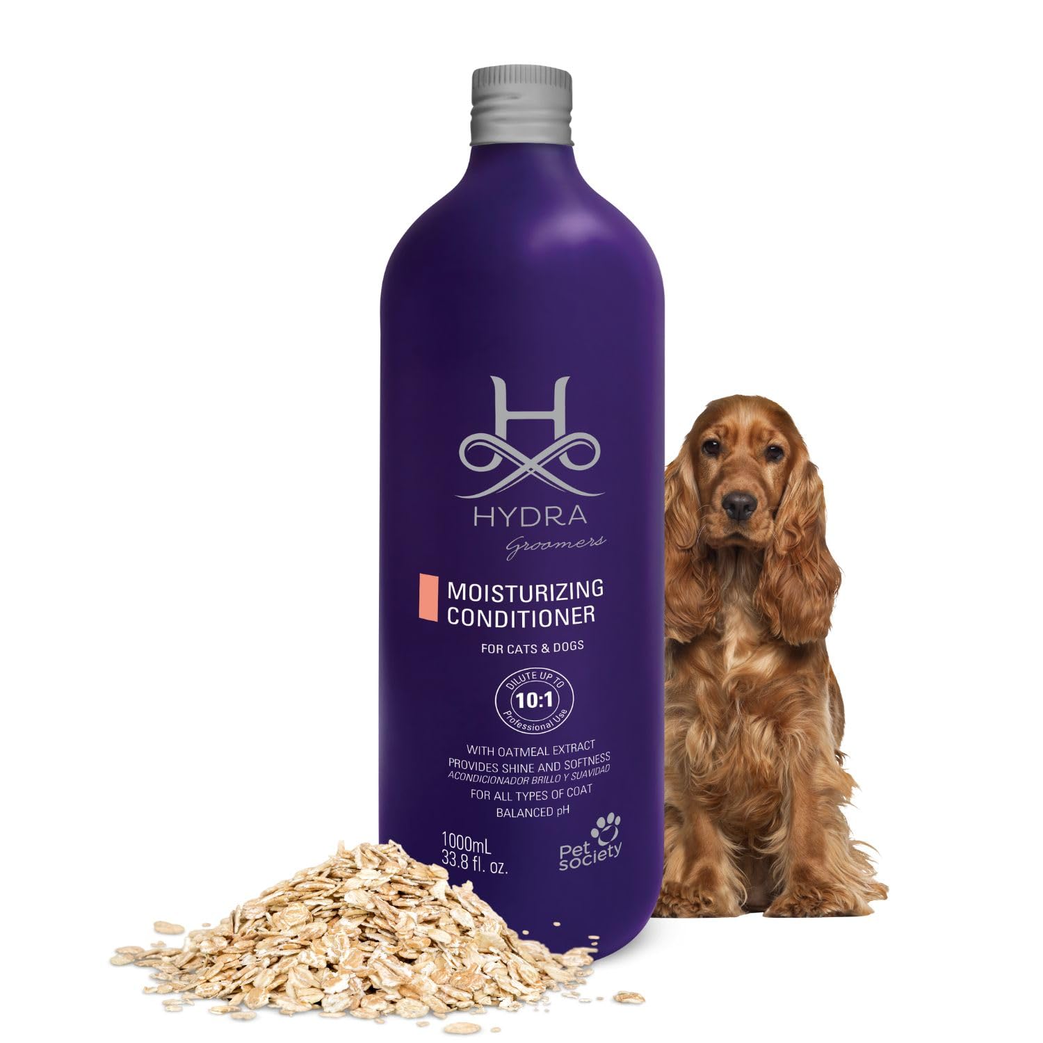 Hydra Groomers Moisturizing Conditioner For Dogs And Cats 1 Litre Easy Rinse Pet Conditioner With Grape Seed Oil Oatmeal Extract Enhances Shine Softness Coat Manageability