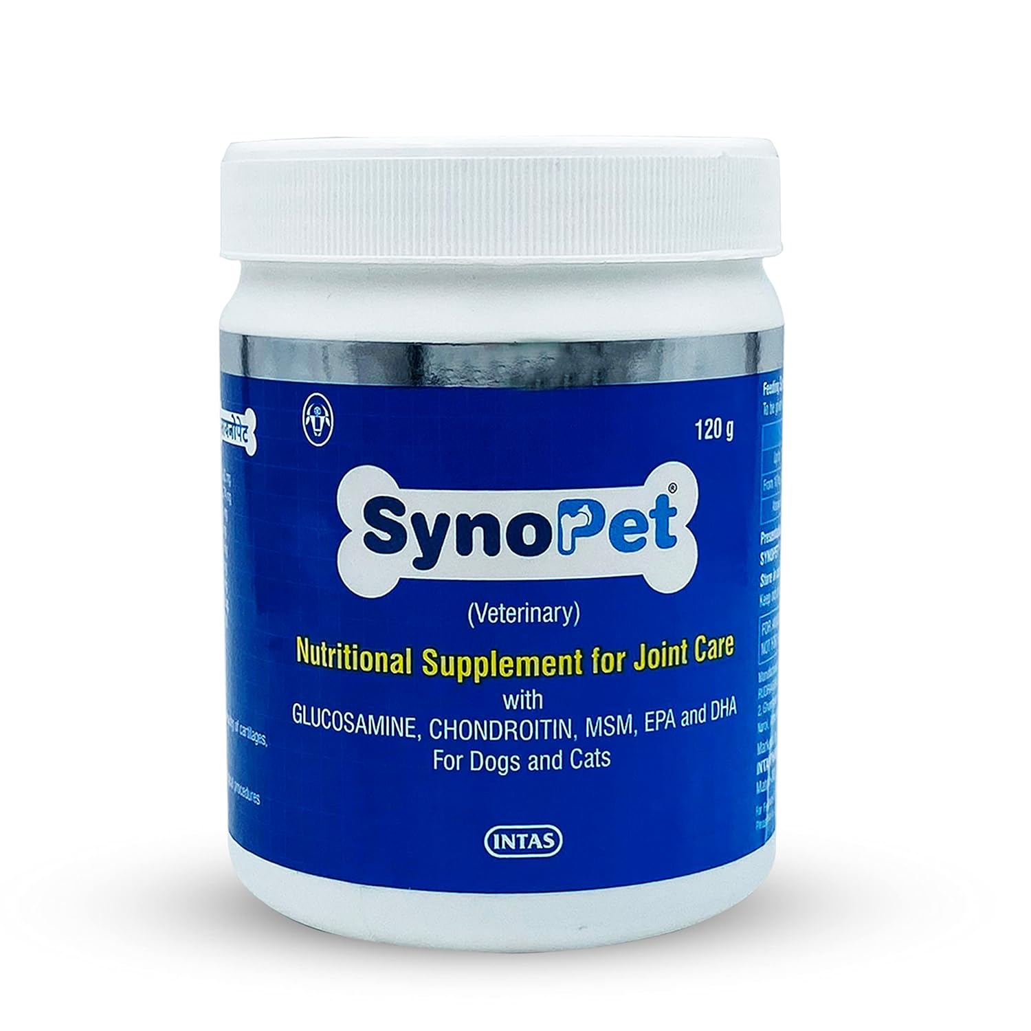 Intas Alp Synopet 120g Dog Supplement Nutritional Supplement For Joint Disorder Reduce Tear Wear Of Cartilages For Dogs Cats Joint Mobility