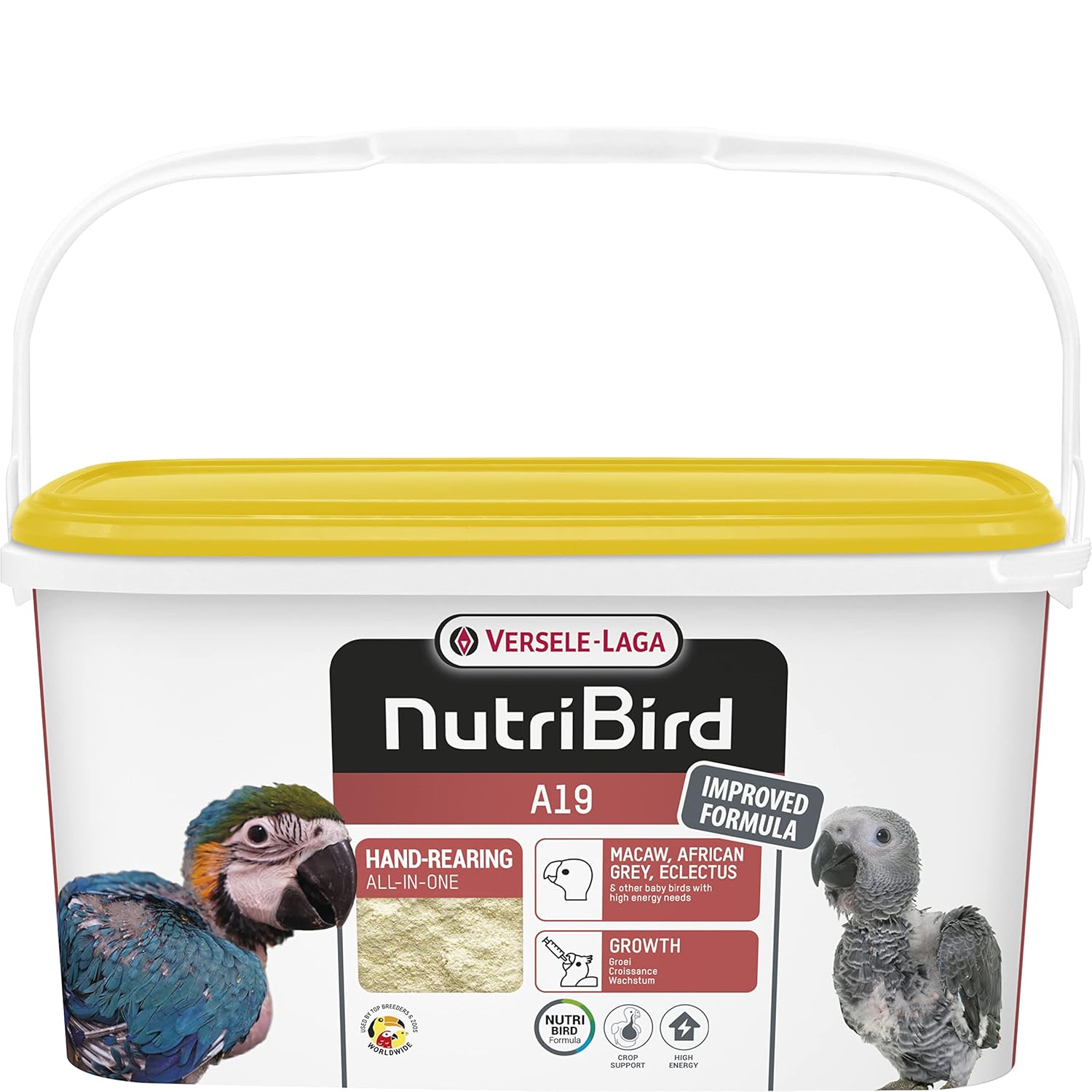 Versele Laga Nutribird A19 Hand Rearing Powder Food For Macaws African Greys Eclectus Parrots And Other Baby Birds 3 Kg