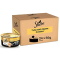 Sheba Deluxe Premium Adult (1+ Years) Wet Cat Food, Tuna and Prawns in Gravy, 85 g Can (Pack of 24), High-moisture gravy cat food for healthy hydration