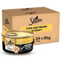 Sheba Deluxe Premium Adult 1 Years Wet Cat Food Tuna And Prawns In Gravy 85 G Can Pack Of 24 High Moisture Gravy Cat Food For Healthy Hydration