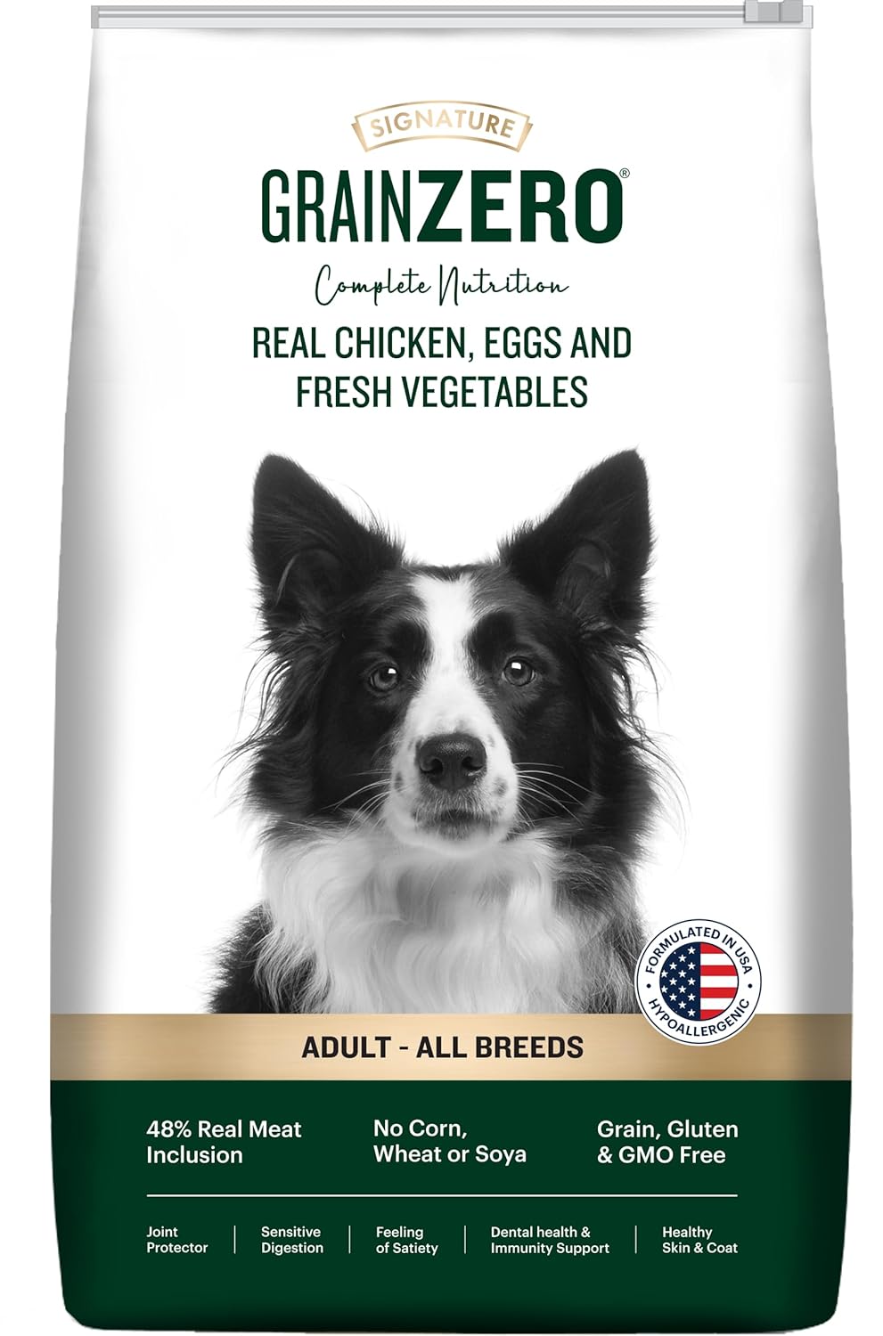Grain Zero Adult Dry Dog Food 3kg Real Chicken Egg Vegetables 48 Meat Inclusion No Grain Formula Gluten Free Promotes Healthy Skin Coat All Breeds