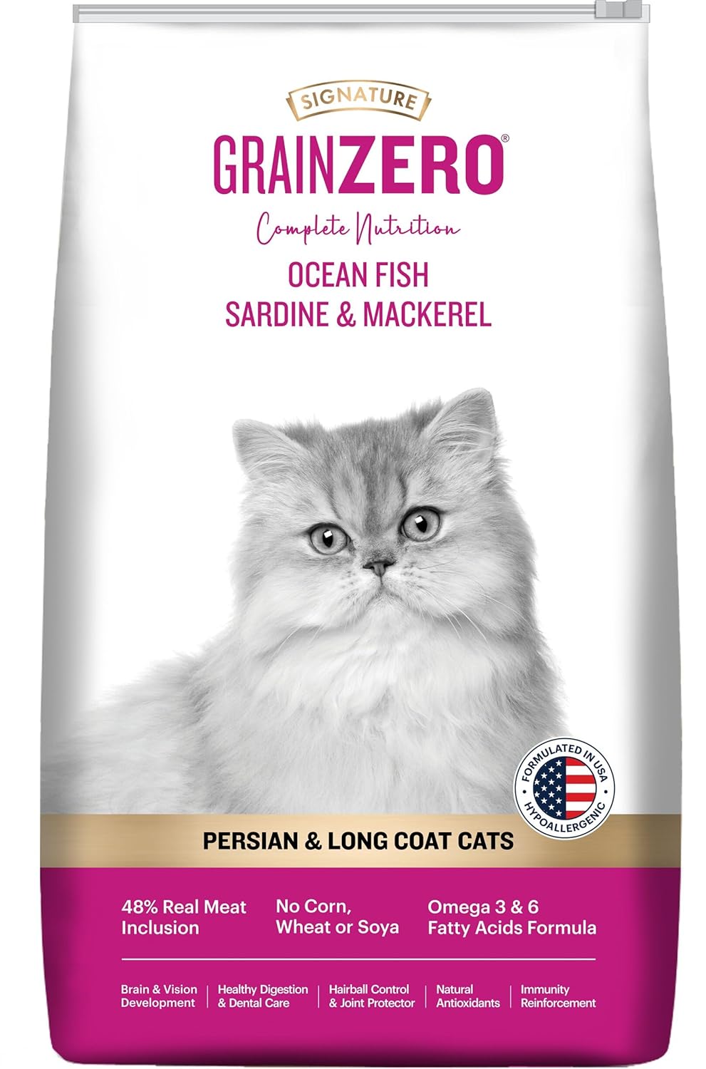 Grain Zero Dry Cat Food 7kg Ocean Fish Sardine Mackerel 48 Fresh Inclusion Grain Free Gluten Free Hairball Control Suitable For Long Coat Cats All Life Stages