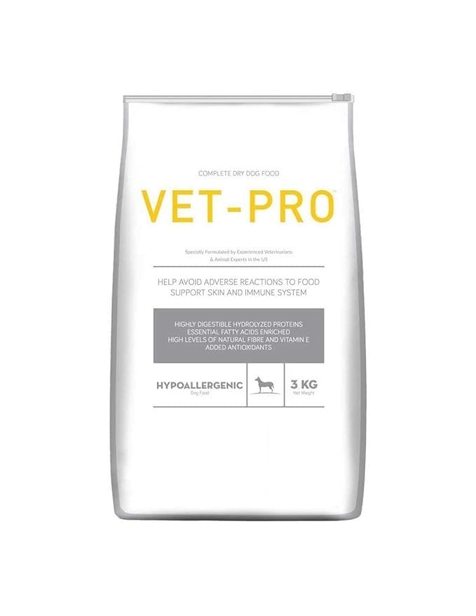 Vet Pro Hypoallergenic Adult Dog Dry Food 3kg 3kg For Dogs With Adverse Reactions To Food Fish Flavor Pack Of 2