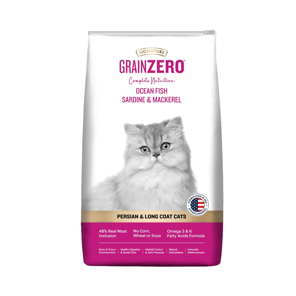 Grain Zero Dry Cat Food 3kg Ocean Fish Sardine Mackerel 48 Fresh Inclusion Grain Gluten Gmo Free Taurine For Heart Health Suitable For Long Coat Cats