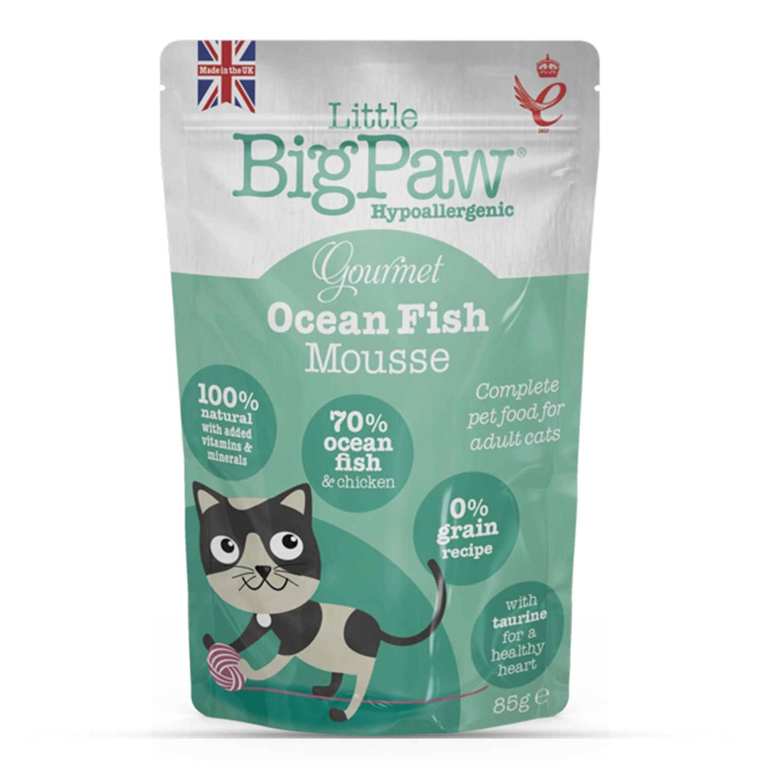 Little Big Paw Gourmet Atlantic Ocean Fish Mousse For Cats Grain Free And Hypoallergenic Wet Cat Food 85 Gms Each Pack Of 12 All Life Stages