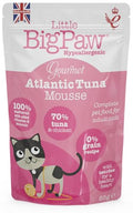 Little Big Paw Gourmet Atlantic Tuna Mousse for Cats, Grain Free and Hypoallergenic Wet Cat Food, 85 GMS Each (Pack of 12),All Life Stages
