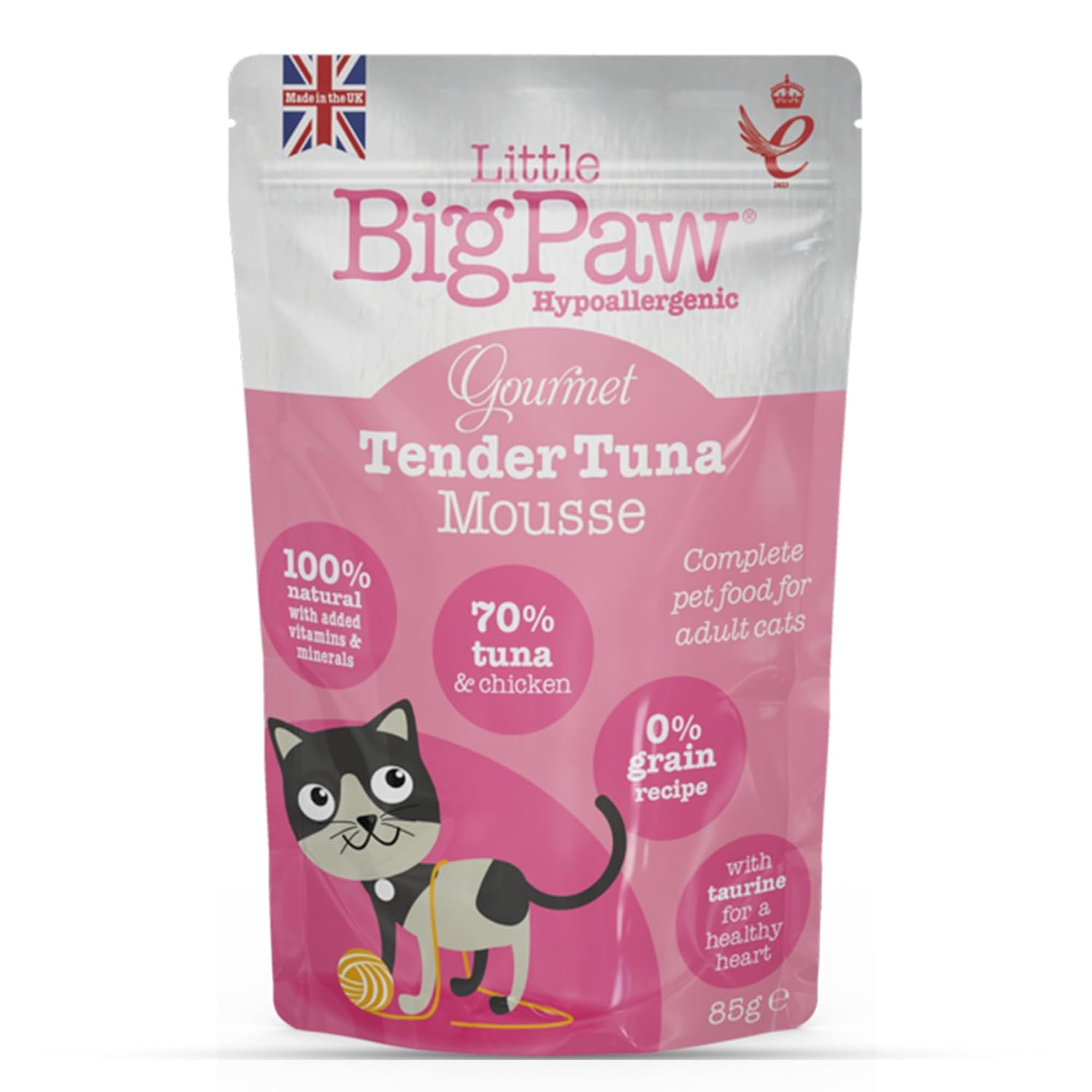 Little Big Paw Gourmet Atlantic Tuna Mousse For Cats Grain Free And Hypoallergenic Wet Cat Food 85 Gms Each Pack Of 12 All Life Stages