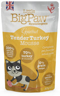 Little Big Paw Gourmet Tender Turkey Mousse For Cats Grain Free And Hypoallergenic Wet Cat Food 85 Gms Each Pack Of 12 All Life Stages