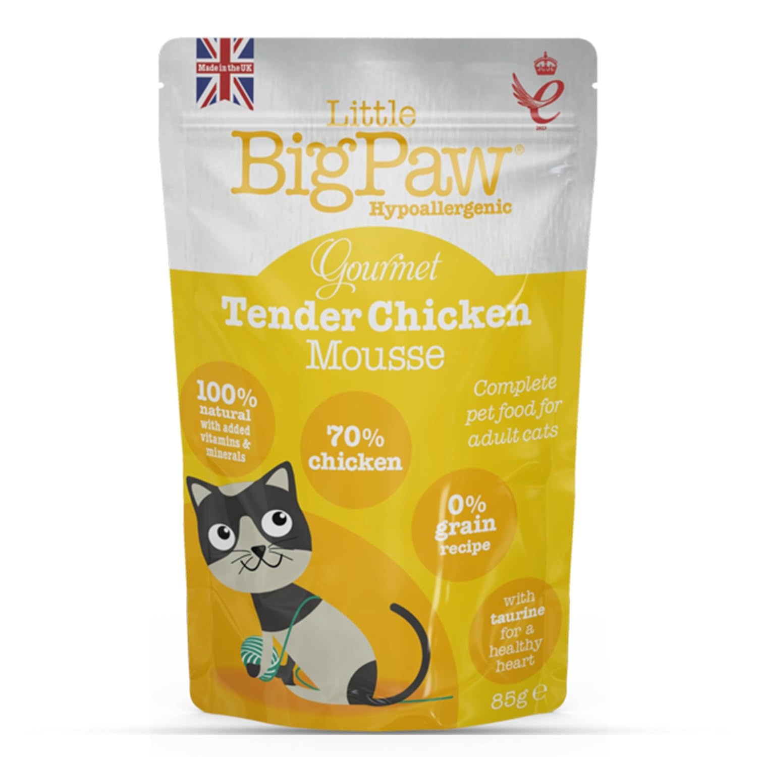 Little Bigpaw Gourmet Tender Chicken Mousse For Cats Grain Free And Hypoallergenic Wet Cat Food 85 Gms Each Pack Of 12