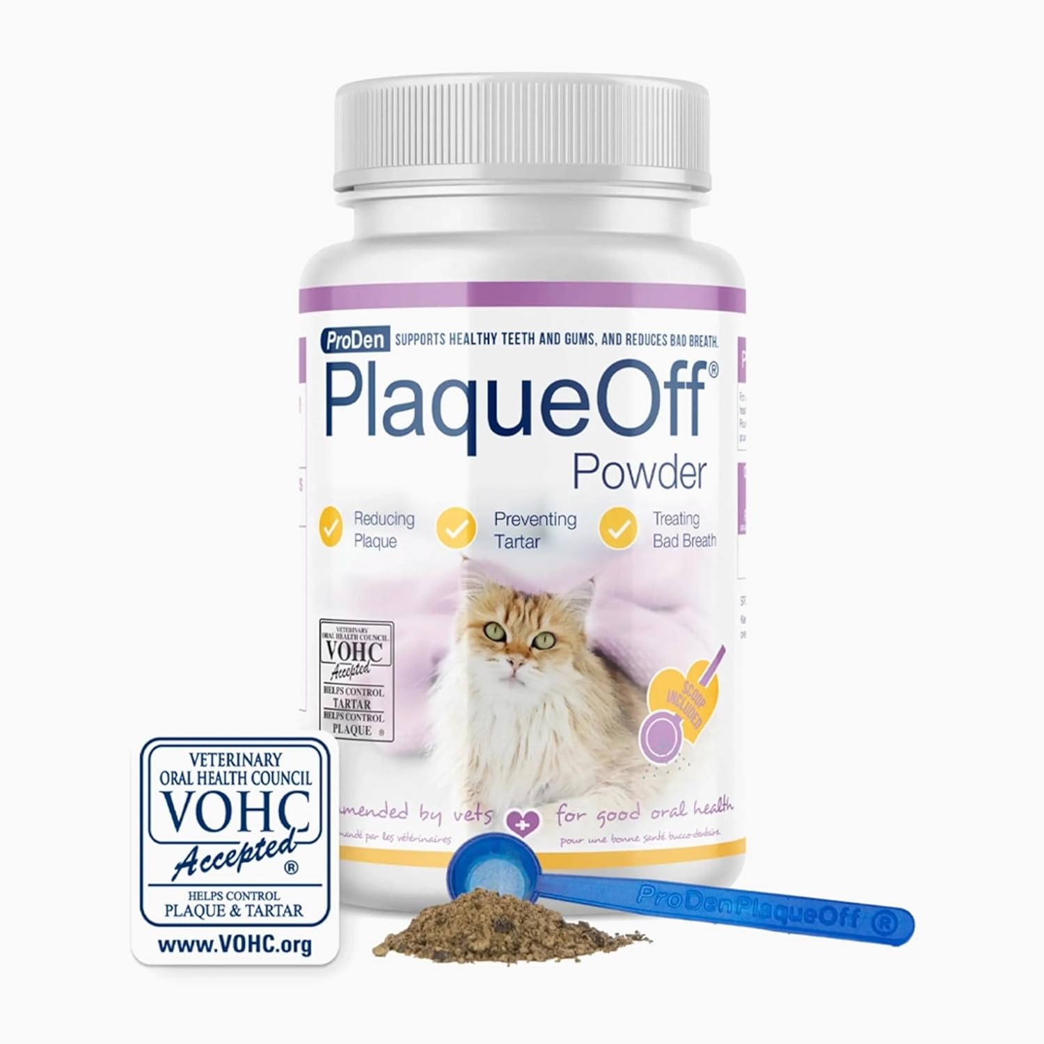 Proden Plaqueoff Feed Supplement For Cats Original Plaqueoff For Cats Natural Tooth Care Powder Protects Against Bad Breath Helps With Tartar And Plaque 20gm