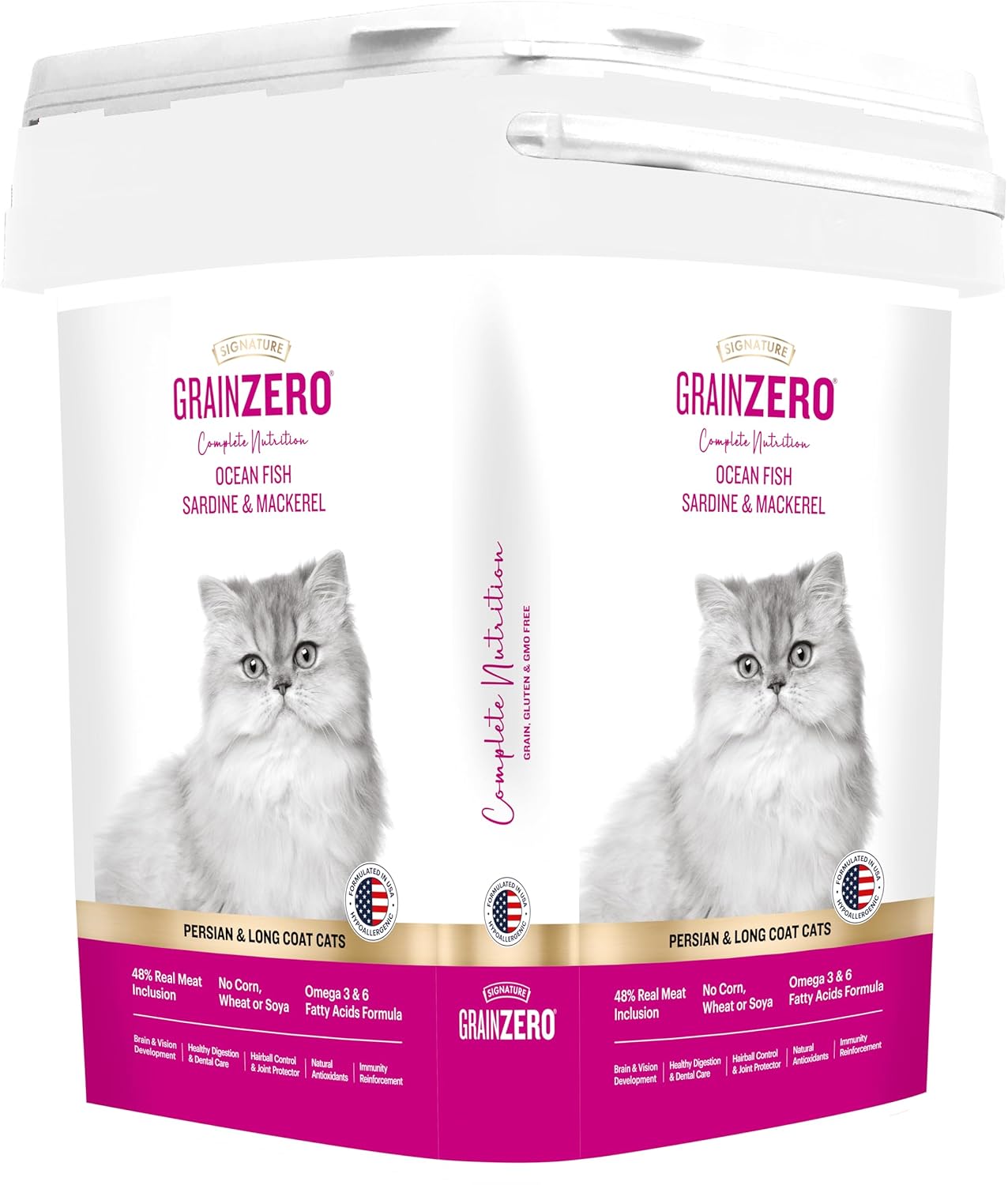 Grain Zero Persian Dry Cat Food 7kg Ocean Fish Sardine Mackerel 48 Fresh Fish Content Grain Free Formula Controls Hairball Formation All Life Stages