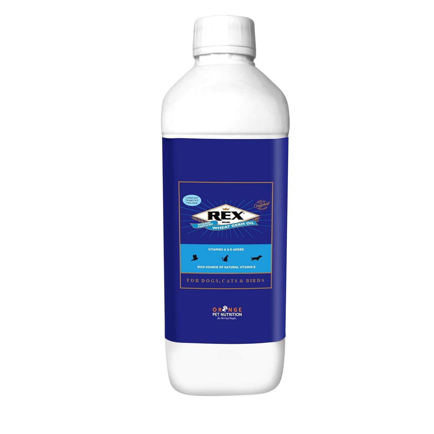 Rex Wheat Germ Oil 1 Ltr Rich In Vitamin E Omega 3 6 Skin Coat Supplement For Dogs Cats Horses Birds Small Pets Improves Fur Shine Overall Health