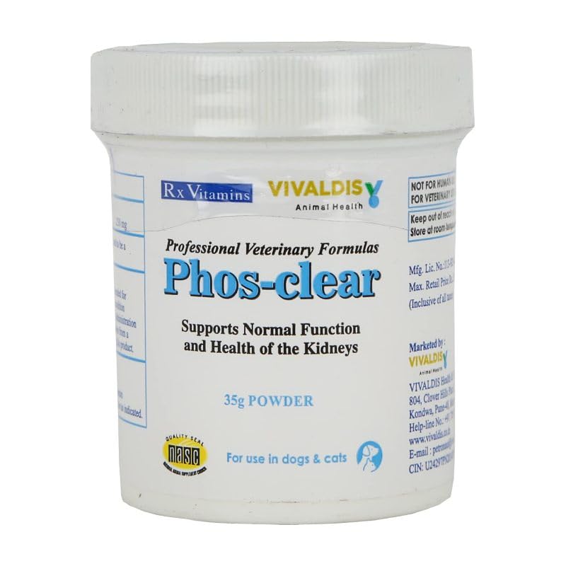 Phos Clear Powder For Dogs And Cats Supports Normal Function And Health Of Kidneys 35gm