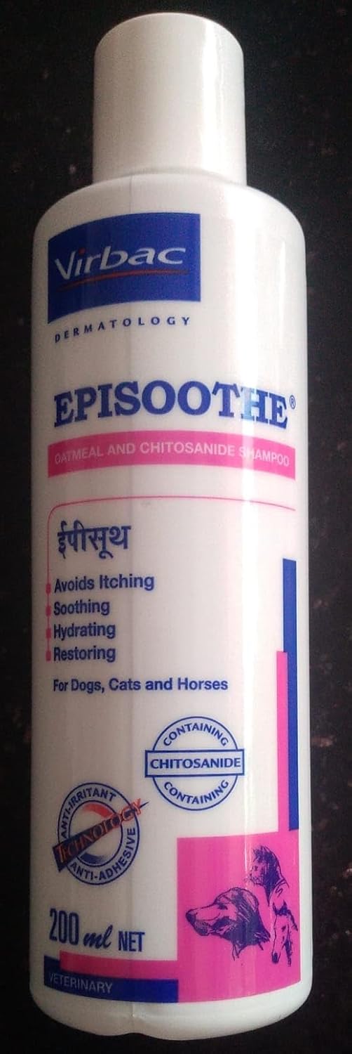 Virbac Animal Health Episoothe Soothing Shampoo For Dogs Cats And Horses 200 Ml