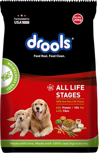 Drools Dry Dog Food All Lifestages 100% Vegetable, 20Kg Pack, All Life Stages