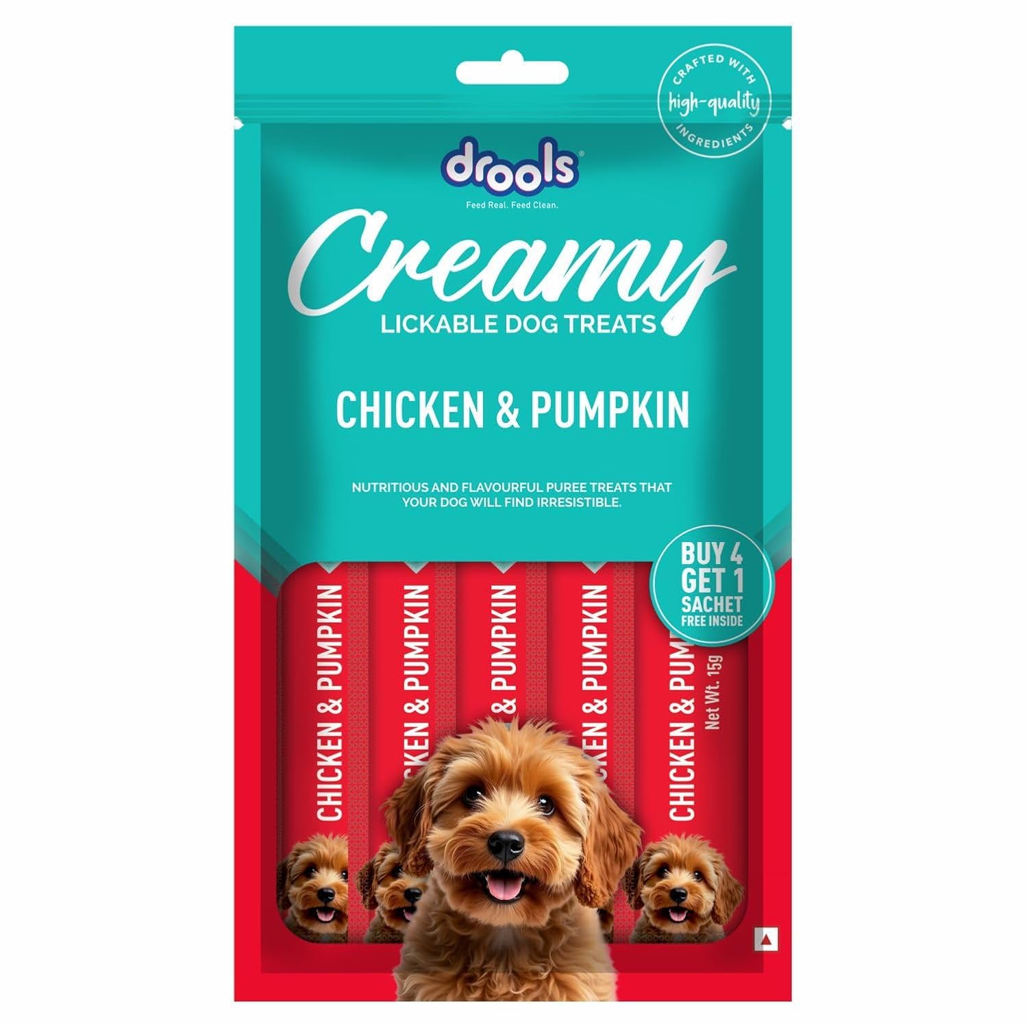 Drools All Life Stages Dog Treats Creamy 5 Sticks Tasty Nutritious Snack For All Breeds 15g X5 75g Chicken Pumpkin Flavour Ideal For Training Supports Hydration Boost Muscle Health