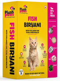 Plushpaws Fish Biryani Cat Food 300gm High Protein With Added Collagen Supports Skin Coat Joints Human Grade Natural Ingredients For Adult Cats Kittens Preservative Free Pack Of 3