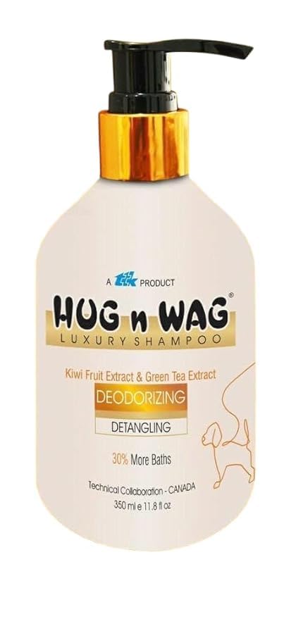 Hug N Wag Luxury Dog Shampoo Collagen Biotin Formula Detangling 350ml Deodorizing Detangling 350ml