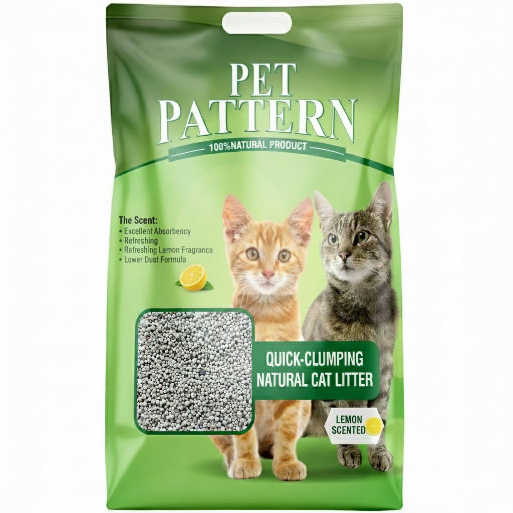 Pet Paterrn Natural Cat Best Litter Quick Clumping Non Scented Low Dust Formula Odour Free Home Exclusive 5kg Lemon Scented