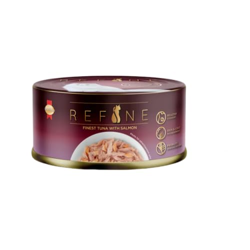 Refine Finest Tuna With Salmon Wet Cat Food In Gravy 80 G Hydrating Food Made With Real Tuna With Salmon Complete Balanced Nutrition For Adult Cats Pack Of 6