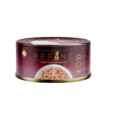 Refine Finest Tuna With Salmon Wet Cat Food In Gravy 80 G Hydrating Food Made With Real Tuna With Salmon Complete Balanced Nutrition For Adult Cats Pack Of 24