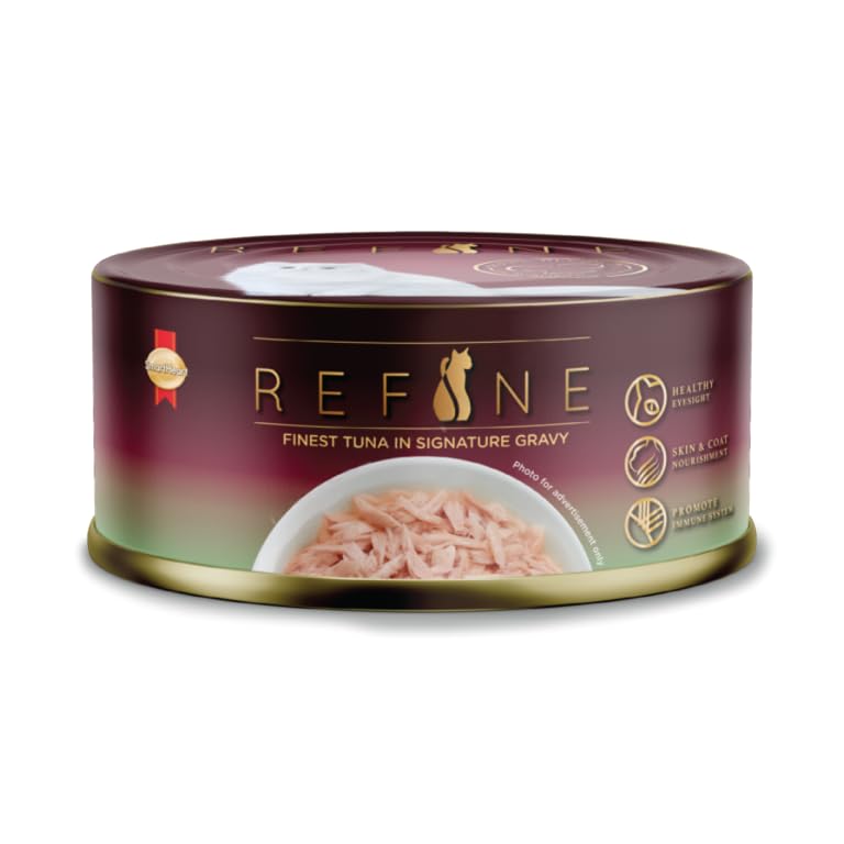 Refine Finest Tuna In Signature Wet Cat Food In Gravy 80 G Hydrating Food Made With Real Tuna In Signature Complete Balanced Nutrition For Adult Cats Pack Of 24