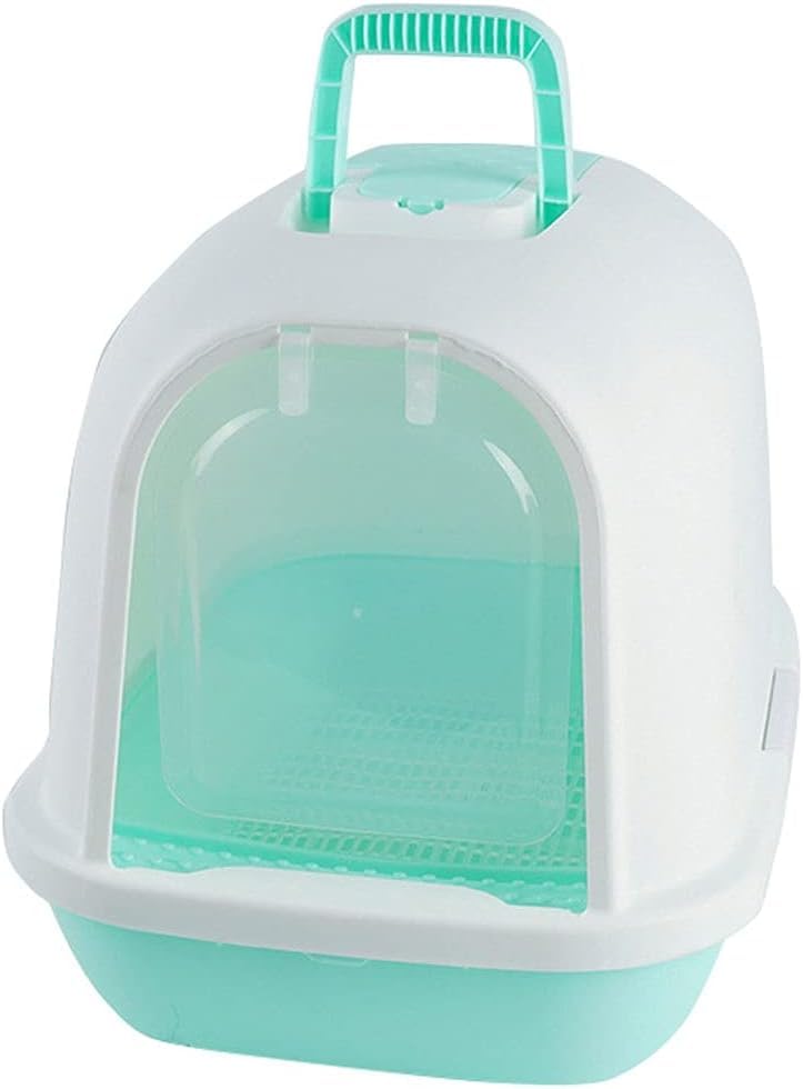 Cat Litter Box Fully Enclosed Splash Proof Cat Litter Box Scoop Green