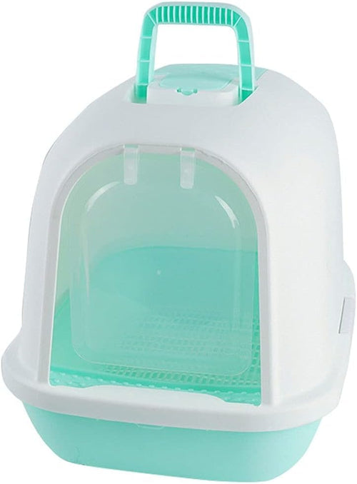 Cat Litter Box Fully Enclosed Splash Proof Cat Litter Box Scoop Green