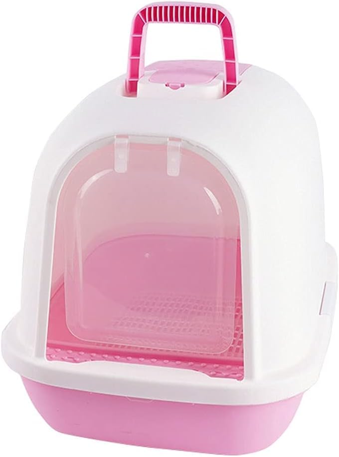 Cat Litter Box Fully Enclosed Splash Proof Cat Litter Box Scoop Pink