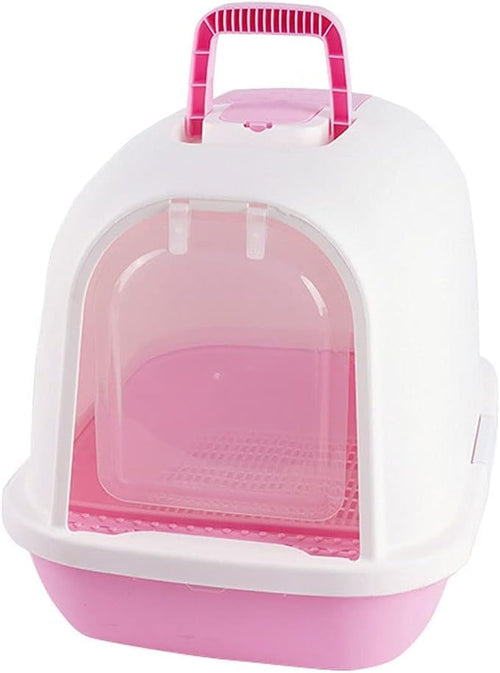 Cat Litter Box Fully Enclosed Splash Proof Cat Litter Box Scoop Pink