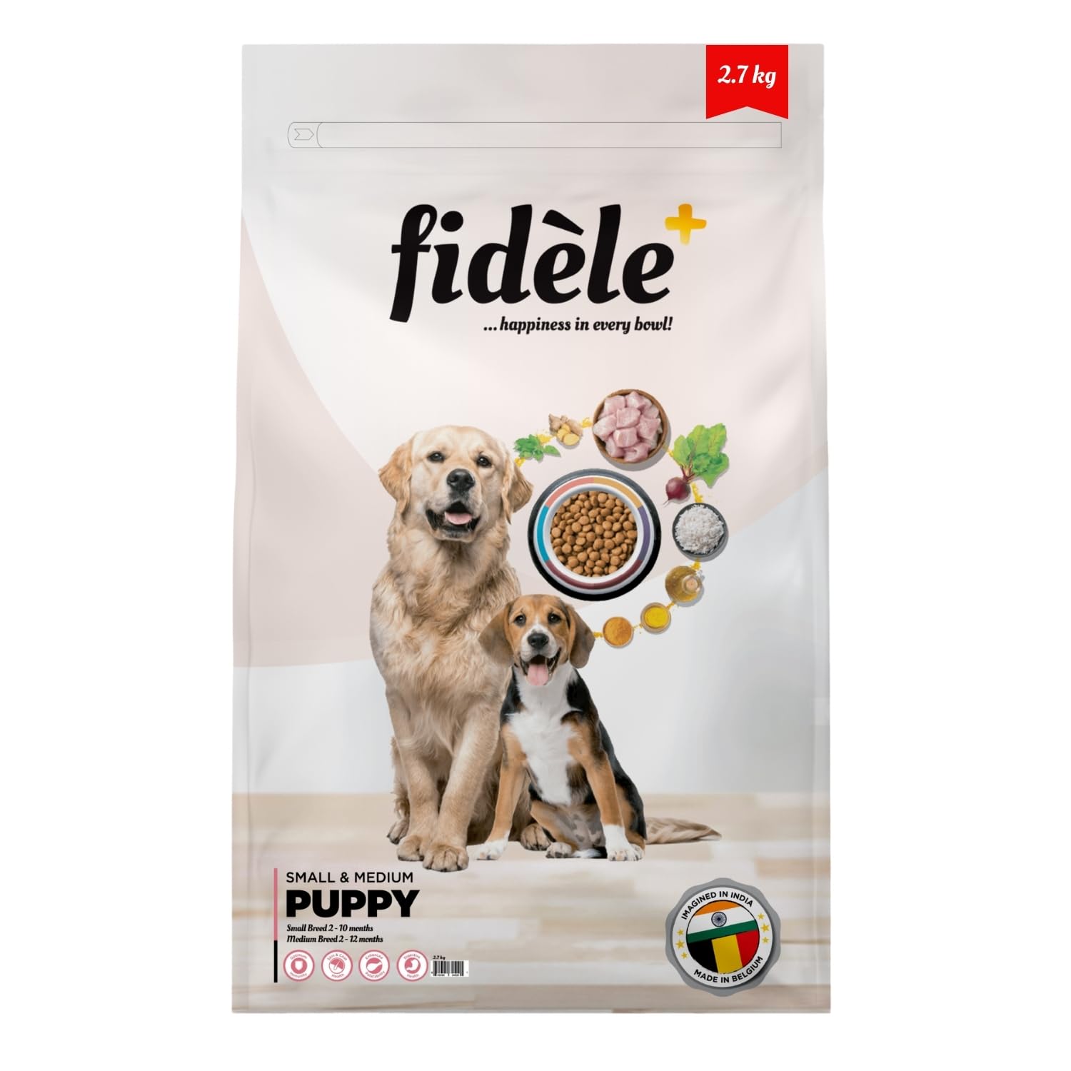 Fidele Small Medium Puppy Food 2 7kg Nutrient Rich Growth Immunity Digestion Support Real Chicken Natural Herb Mix