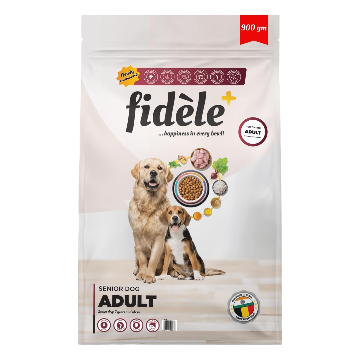 Fidele Senior Dog Food 900g Real Chicken With Turmeric Coconut Oil Joint Support Easy Digestion Strong Immunity No Wheat Soy