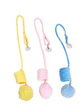 Fluffy Ball Spring Bouncing Cat Toy Interactive Plush Ball With Spring Coil Lightweight Durable Teaser Toy For Indoor Cats Kittens Encourages Active Play Exercise Color May Vary