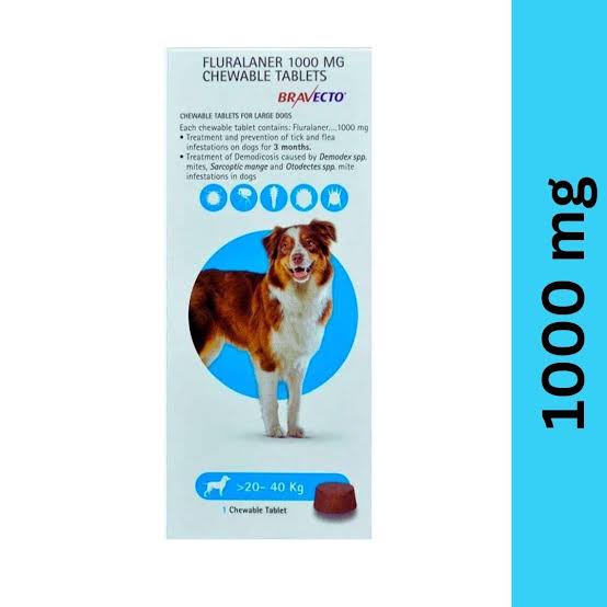 Bravecto 1000mg Chew Tablet for Large Dogs (20-40kg)