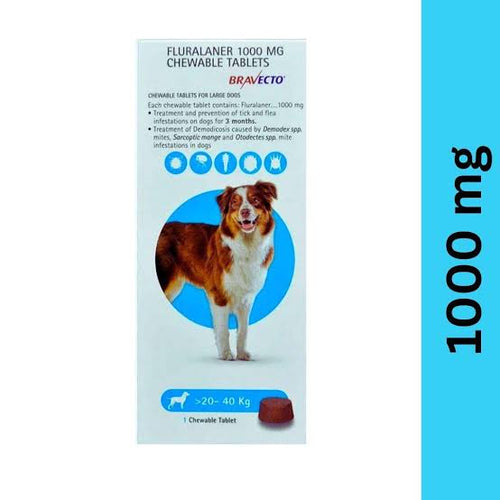 Bravecto 1000mg Chew Tablet for Large Dogs (20-40kg)