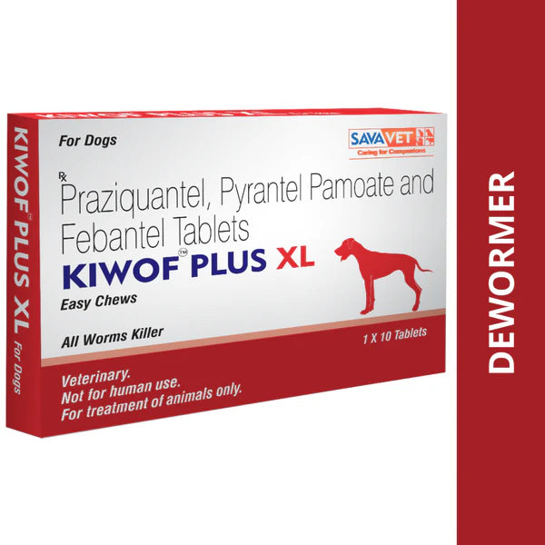 Savavet Kiwof Plus XL Chewable Deworming Tablet for Large Dogs (Pack of 10 tablets)