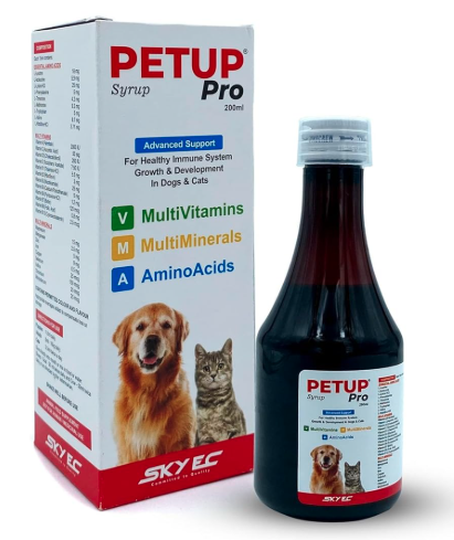 PetUp Pro Daily Syrup for Dogs & Cats – 200?ml Multivitamin & Mineral Tonic with Amino Acids | Supports Immunity, Growth & Healthy Coat