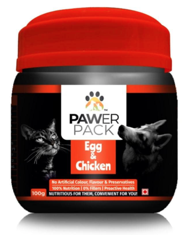ZOOOP Dog Supplement Protein Powder for Dog, Cat, Control Coat Vitalizer Shedding Control, Biotin, 48% Clean Protein Powder Blend Dog Growth Food Supplement (Egg-Chicken Flavour) -150 GMS