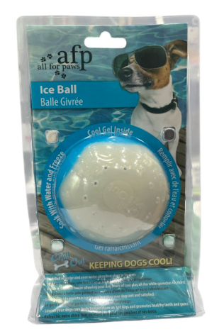 ZOOOP Ice Ball Cool Gel Dog Toy, Super Durable Interactive Frozen Blue & White Cooling Teether Ice Ball Chilled Toy for Dogs and Puppies Medium and Large Breed