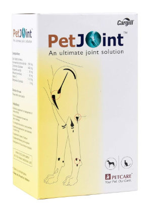 Petjoint Dog Hip and Joint Supplement Tablets with Glucosamine, Chondroitin, Boswellia, Withania, Vitamin C, Manganese, Supports Mobility, Flexibility, Cartilage, Adult Senior Dogs, 60 Tablets